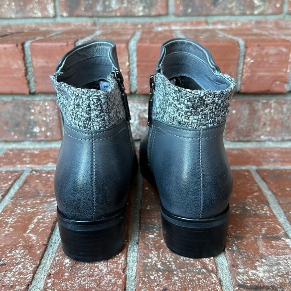 Propét Women's Size 7.5 Charcoal Taneka Full Zip Tweed Accent Leather Ankle Boot - Picture 4 of 7